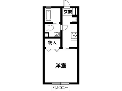 シャルム松田(1K/2階)の間取り写真