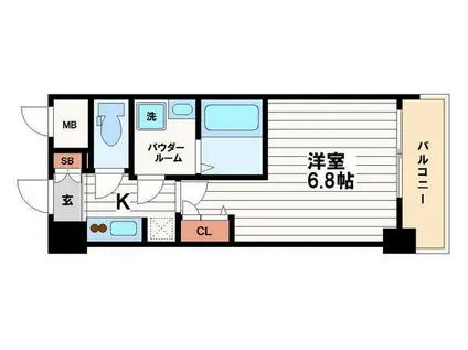 ルーエ本町(1K/2階)の間取り写真