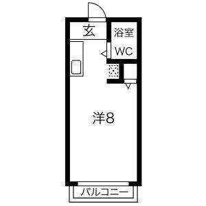ぎんなんハウス(ワンルーム/2階)の間取り写真