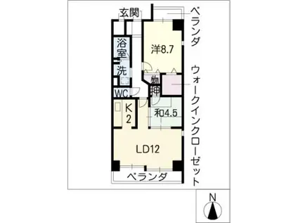 ファミーユ柳原(2LDK/4階)の間取り写真