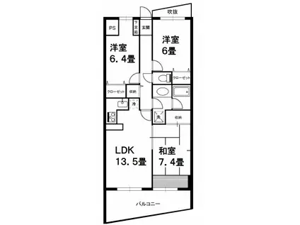 グランディパーク(3LDK/1階)の間取り写真