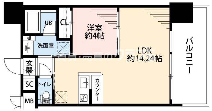 プレジオ大正(1LDK/6階)の間取り写真
