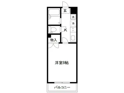 仙台白萩マンション(1K/2階)の間取り写真
