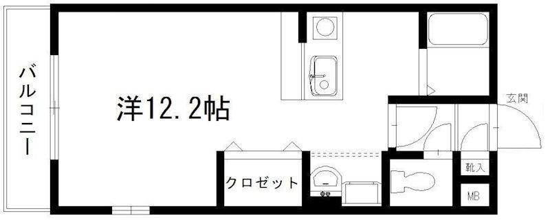 アポロミレニア(1K/1階)の間取り写真
