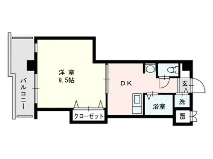 サンプラスパ(1DK/2階)の間取り写真