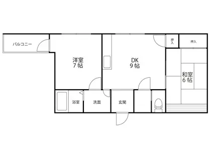 ダイブ新神田(2DK/3階)の間取り写真