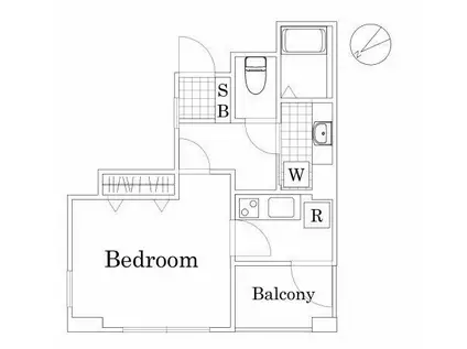 クレアシオン目黒不動前(1K/2階)の間取り写真