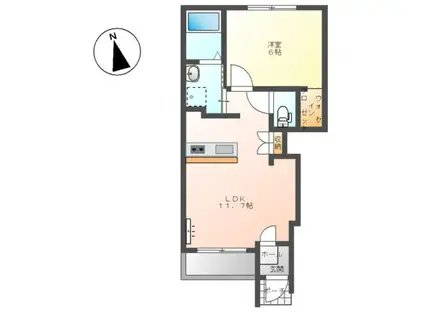 メゾン ド シャルール(1LDK/1階)の間取り写真