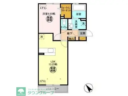 メゾンたいち(1LDK/3階)の間取り写真