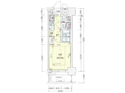 プレサンス梅田北オール(1K/7階)の間取り写真