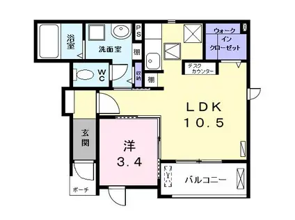 ビオーラ 本宮(1LDK/1階)の間取り写真