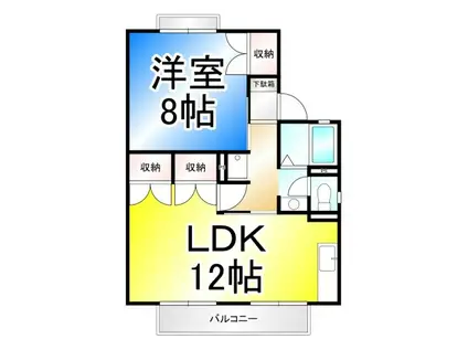 セジュール湯谷(1LDK/2階)の間取り写真