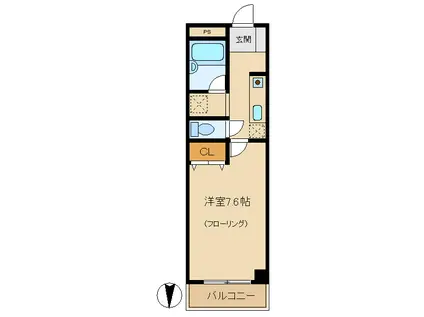 ヴィアンド65(1K/3階)の間取り写真