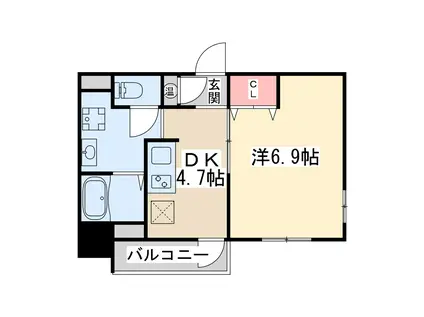 第16関根マンション(1DK/8階)の間取り写真