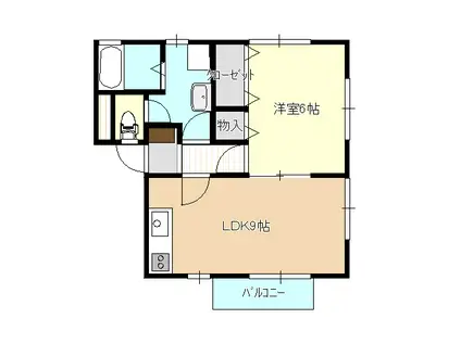 サングリーン小串(1LDK/1階)の間取り写真