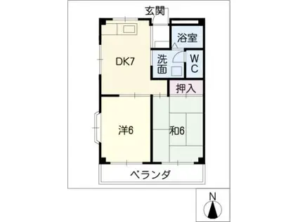 センチュリーマンション(2DK/2階)の間取り写真