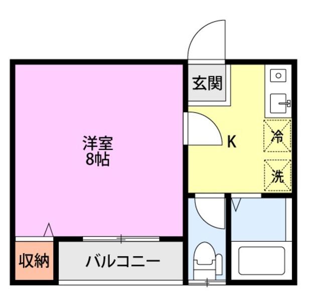 SAJA-CHESTNUT(1K/2階)の間取り写真