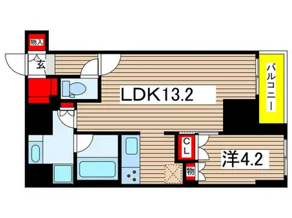 アスマチメゾン両国I(1LDK/7階)の間取り写真