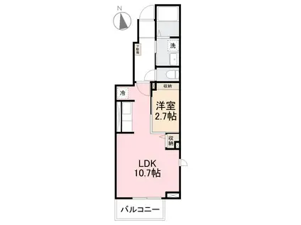 グランデ-メゾンII(1LDK/1階)の間取り写真