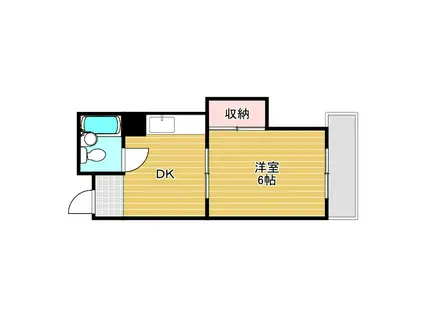 シャンクレール石橋(1DK/4階)の間取り写真