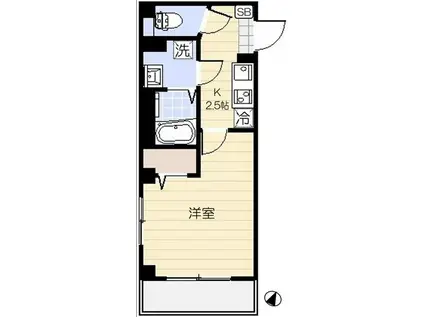 サンシエ大宮(1K/1階)の間取り写真