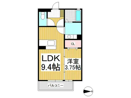 BRICK HOUSE(1LDK/1階)の間取り写真