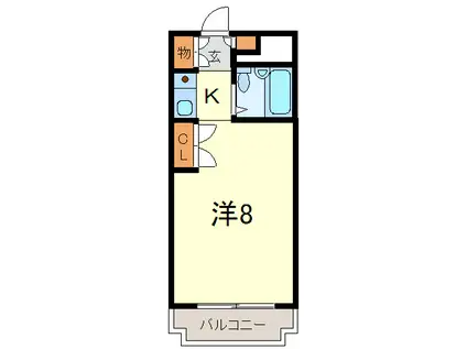 JOYFUL ASHIYA(1K/2階)の間取り写真