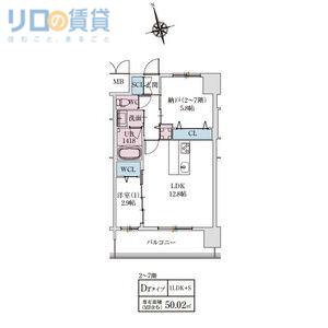 スプランディッドライズ新大阪ノース(1SLDK/7階)の間取り写真