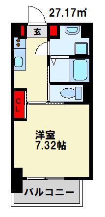 PROSPERER折尾(1K/7階)の間取り写真