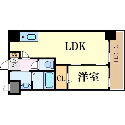 AXIS西桜町(1LDK/8階)の間取り写真