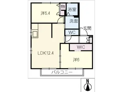 CASA・ACORDEB棟(3K/2階)の間取り写真