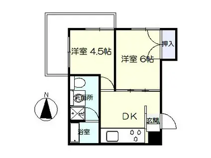 サンフラワーコーポ(2K/2階)の間取り写真