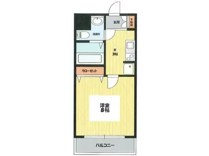 SENTIO橋本(1K/4階)の間取り写真