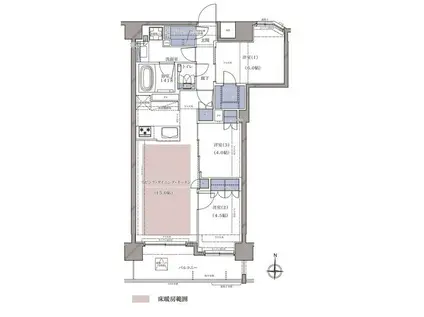 ディームス横濱青木町(3LDK/10階)の間取り写真