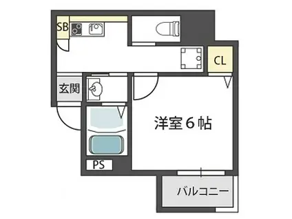 グランパシフィック大国町(1K/3階)の間取り写真
