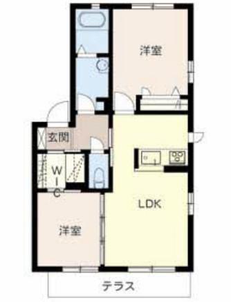 リブソレイユS(2LDK/1階)の間取り写真