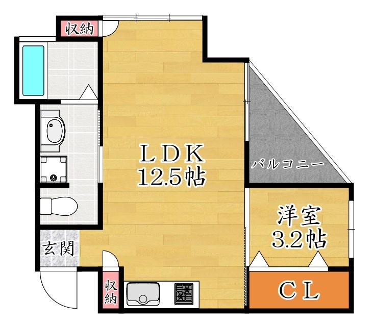 ピコットVII(1LDK/3階)の間取り写真