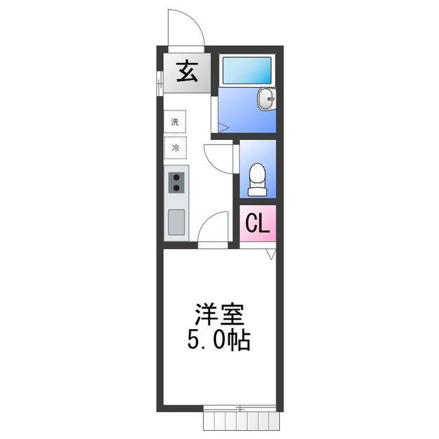 TJ木ノ本(1K/1階)の間取り写真