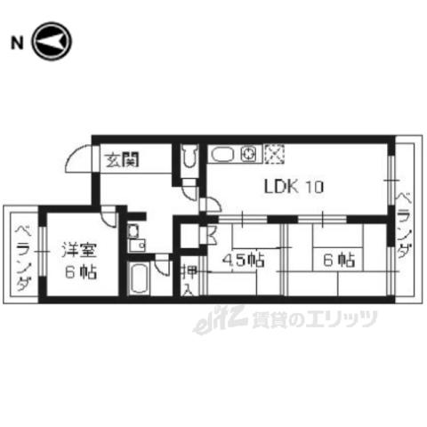 ドルミ高矢(3LDK/2階)の間取り写真