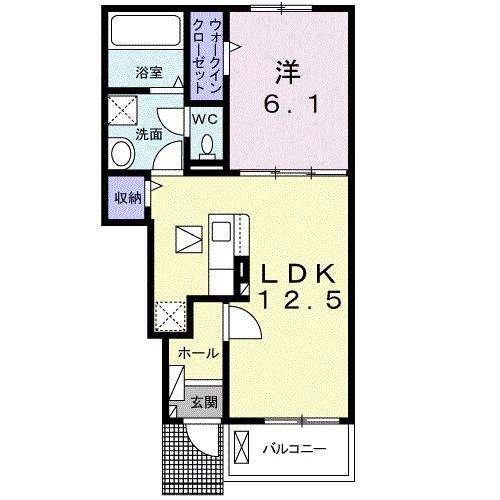 GARDEN HOUSE K(1LDK/1階)の間取り写真