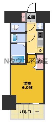 MAXIV大須観音(1K/12階)の間取り写真
