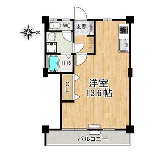 メルベーユ(ワンルーム/4階)の間取り写真