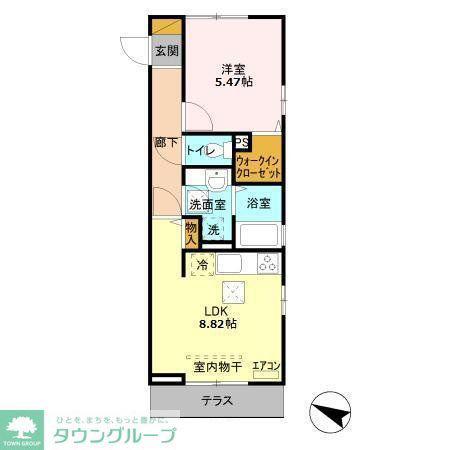 エスポワール(1LDK/1階)の間取り写真