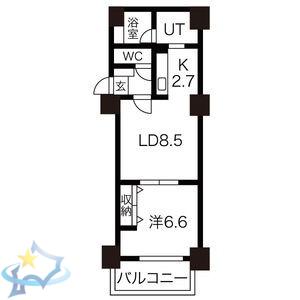 ROYAL HYATT(1LDK/9階)の間取り写真