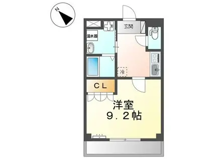 レジデンス淵野辺(1K/1階)の間取り写真