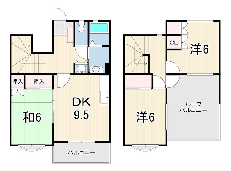 アグロス(3DK/2階)の間取り写真