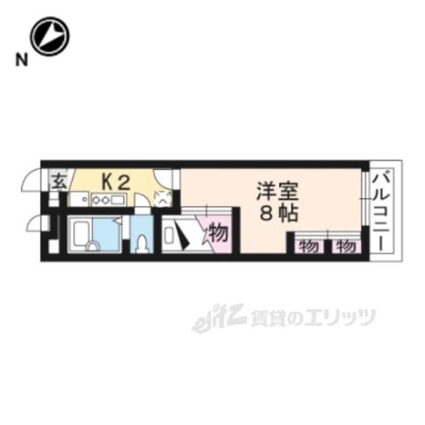 レオパレス十九(1K/1階)の間取り写真