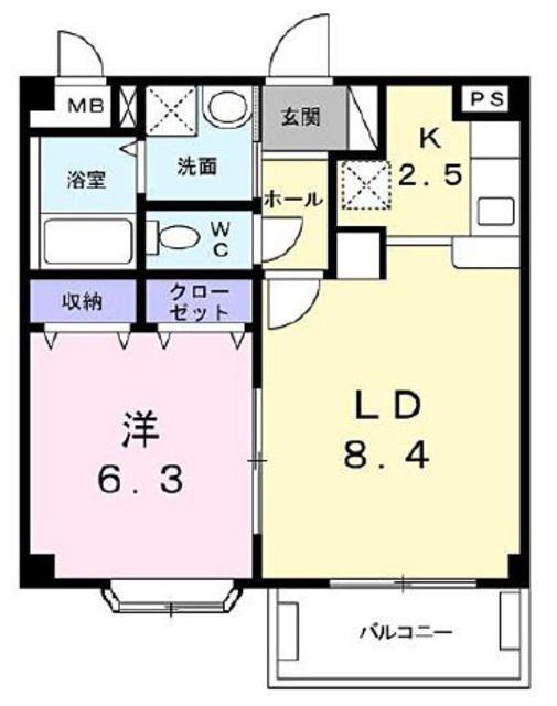 ベル・ソレイユA(1LDK/1階)の間取り写真