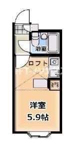 ベルピア習志野台2(ワンルーム/2階)の間取り写真