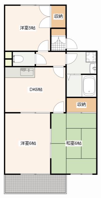メゾン鷹取(3DK/2階)の間取り写真